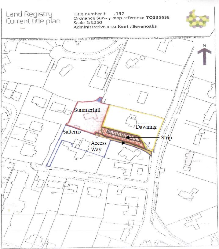 Plan of Summerhill, Dawning, Salterns, the Strip and the access way